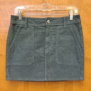 American Eagle Outfitters Green Corduroy High-Rise Mini Skirt